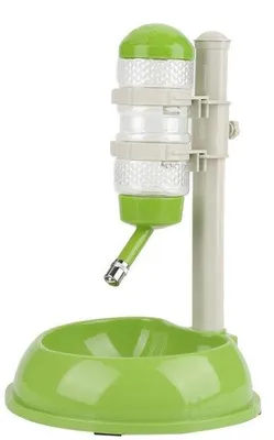 Obrázok produktu pre Automatické dávkovače vody – vrátane zásobníkov na krmivo pre psov a mačky – s nastaviteľnou výškou – zelené – udržateľné a robustné – ideálne pre rôzne druhy zvierat