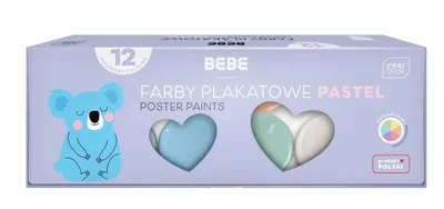 Produktbild von Interdruk Posterfarbe 12 Farben BeBe Pastellfarben
