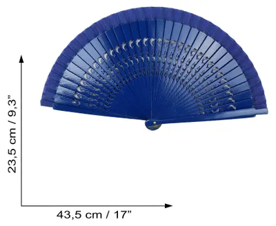 Produktbild von Fächer - Wedel - faltbarer Fächer - Handfächer - einfarbig - groß - Delfin - blau
