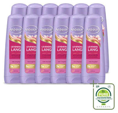 Productafbeelding van 12 x Andrélon Conditioner Levendig Lang - 200 ml - Grote verpakking - 12 stuks