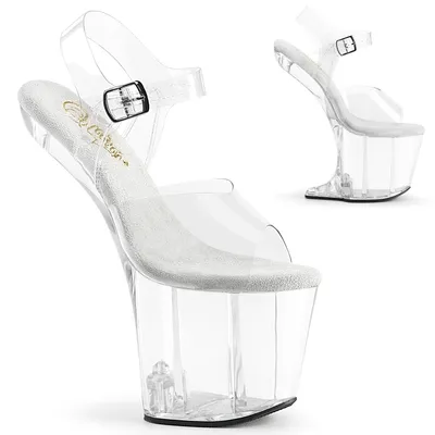 Produktbild von CRAZE-808 Damen Sandale von Pleaser, Transparent EU 43, US 13