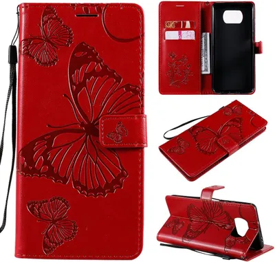 Zdjęcie produktu dla Pokrowiec König Design kompatybilny z etui na telefon komórkowy Xiaomi Poco X3 ze skóry syntetycznej - Etui na telefon komórkowy czerwone