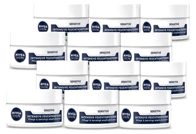 Produktbild von 12 x Nivea Men Sensitive Intensive Gesichtscreme - 50 ml - Vorteilspackung - 12 Stücke