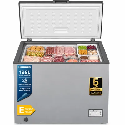 Productafbeelding van Heinner HCF-205NHSE++ Vrieskist 198 L, Inverter, Waterbestendig LED-display, LED, Zilver