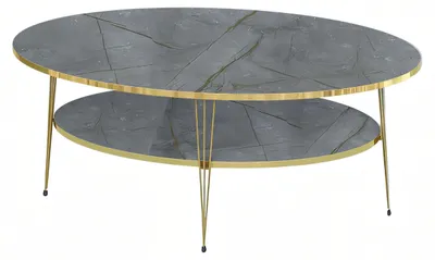 Immagine prodotto di Tavolino moderno in legno grigio con struttura in acciaio inox