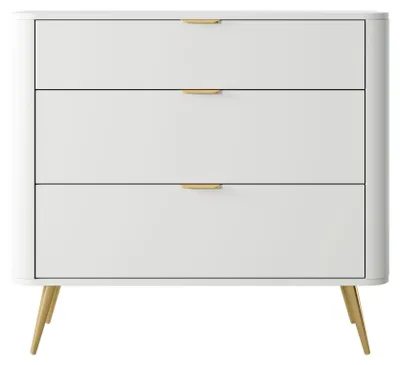 Image de Selsey OVAL - Commode 3 tiroirs, blanc, 92 cm