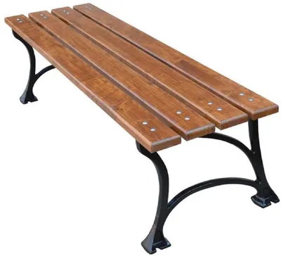 Immagine prodotto di Casa Padrino Panca da giardino liberty senza schienale marrone/nero 180 x 43 x h. 42 cm - panchina panca da parco panca in legno - arredo giardino