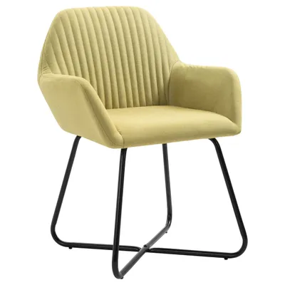 Image de vidaXL Chaises de salle à manger 6 pcs. Vert Tissu