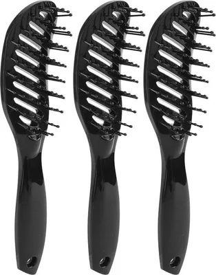 Produktbild von Famanu Haarbürste mit Knotenentferner - 3 Stück - abnehmbare, gebogene Haarbürste - Kamm - Stylingwerkzeuge - Haarpflege
