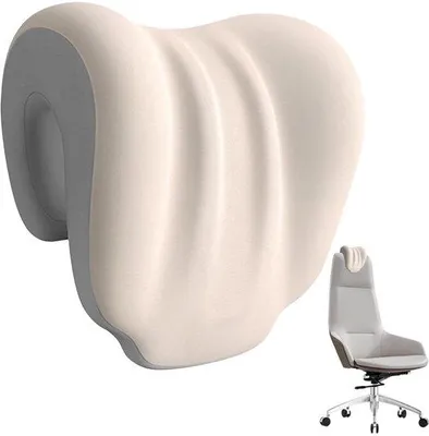 Productafbeelding van Unyqoos® Ergonomisch nekussen van traagschuim (27 x 18 x 26 cm) – Neksteun voor kantoor en korte dutjes, compatibel met de meeste kantoorkrukken