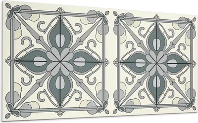 Produktbild von Blumenmuster Mit Ornamenten – Selbstklebende Fliesen – Wandverkleidung – Wandpaneel – PVC Fliesen – Vinylflisen – PCV Flisen – Selbstklebend – Wanddeko – 6 Stück 60 x 30 cm