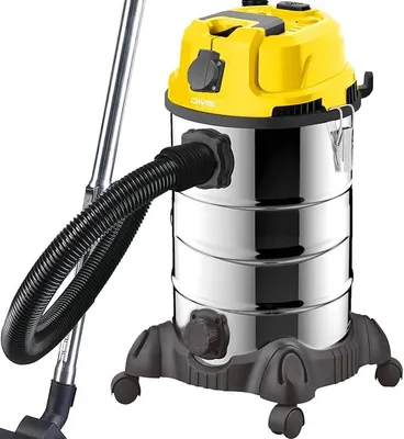 Productafbeelding van Industriële stofzuiger met 2300 Watt | Nat- en droogzuiger | RVS | Blaasfunctie | Filterreinigingssysteem | Zonder zak | 30 liter inhoud | Geel