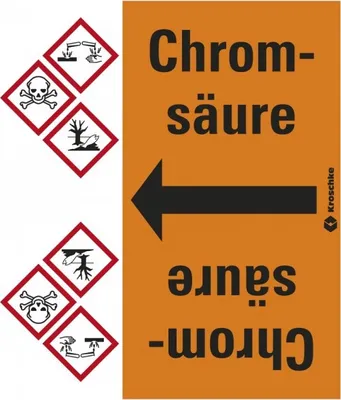 Produktbild von Dreifke® Rohrleitungsband Chromsäure, praxisbewährt, ab Ø 50mm, orange/schwar...