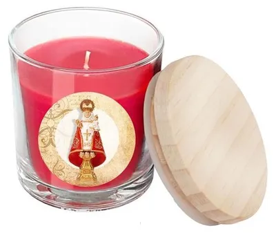 Containerkerze rot im Glas mit Deckel 7x7x8,5 cm