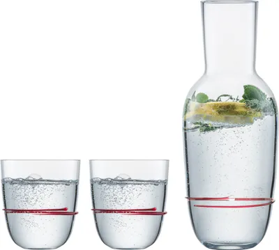 Immagine prodotto di Zwiesel, set da 2 pezzi: 1 caraffa 1382 da 0,75 l + 2 bicchieri 42 AURA ROSSO 121692 + regalo fatto a mano