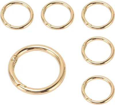 Imagen del producto de Mosquetones redondos, de aleación de zinc, paquete de 6 unidades, diámetro de 60 mm, para llaveros