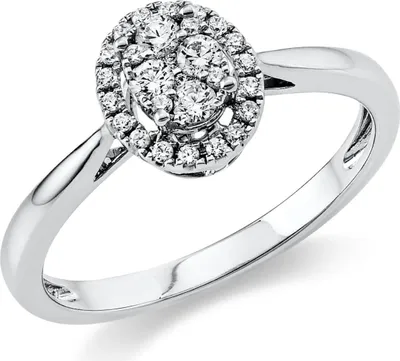 Produktbild von Ring Oval aus 585 Gold Weißgold 28 Diamanten 0,25ct TW-SI B:8,5mm Innenumfang 56mm  Ø17.8mm