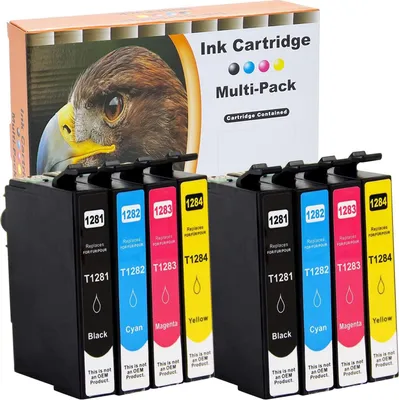 Produktbild von 8 kompatible Druckerpatronen für Epson T1281, T1282, T1283, T1284 - Epson Stylus Office Serie BX305f, SX125, SX235w, SX425W, SX435w, SX445W, S22
