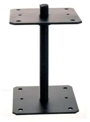 Produktbild von Aqbau® Pfostenträger 160 x 160 mm Schwarz Stützenfuss höhenverstellbar Pfostenträger verstellbar Pfostenträger Bodenfuß Betonfuß Zum Aufschrauben