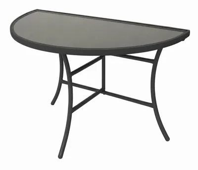 Produktbild von DEGAMO Wandtisch Anstelltisch PALERMO halbrund 58x110cm anthrazit + Glas schwarz