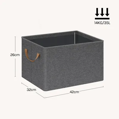 Produktbild von Aufbewahrungsboxen für Kleidung - Faltbare Stoffboxen - 3er-Set - 42 x 26 x 32 cm - 35 l - Vliesstoff