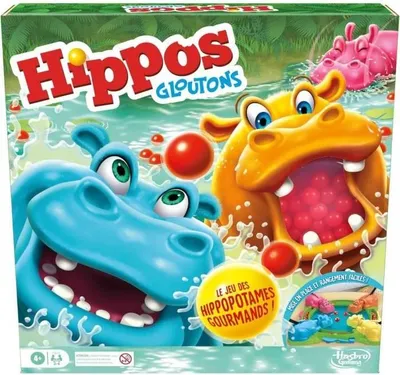 Obrázok produktu pre Hippos Gloutons, detská hra, stolová hra, 2 až 4 hráči, od 4 rokov, Hasbro Gaming