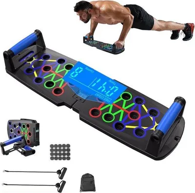Produktbild von Push-Up-Board mit Griffen – Faltbar – Multifunktionales Push-Up-Trainingsgerät – Für das Training von Schultern, Brust, Rücken und Trizeps