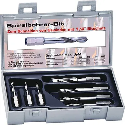 Imagen del producto de Juego de brocas helicoidales HSS, 7 piezas, de 2 a 8 mm