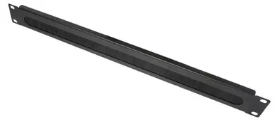Produktbild von 19" Kabeldurchführung mit Bürsteneinsatz 1HE tiefschwarz RAL9005