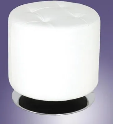Produktbild von Haku Hocker mit weißem Kunstleder bezogen drehbar, 30380