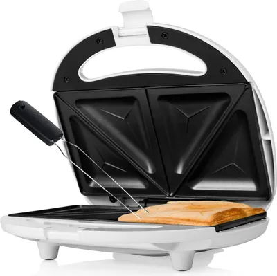 Produktbild von Sandwichtoaster Snackmaker für 2 Sandwiches Toasties Sandwichmaker & Gabel 750W