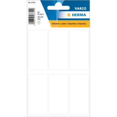 Produktbild von HERMA Vielzweck Etiketten 26 x 54 mm weiß 42 Etiketten