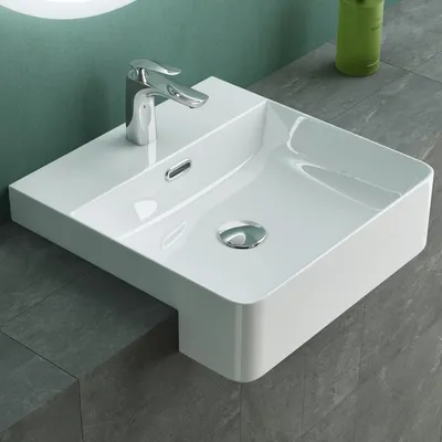 Produktbild von Mai & Mai Waschbecken Aufsatzwaschbecken Keramik Rechteckig Waschplatz 1 Armaturenloch Breite: 60cm Brüssel702