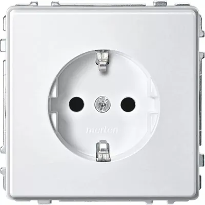 Image de Prise SCHUKO, protection renforcée contre les contacts accidentels, bornes à enficher, blanc polaire, AQUADESIGN