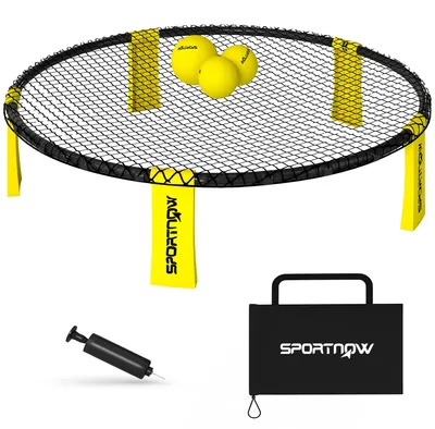 Produktbild von SPORTNOW Roundnet Set Spieleset mit Spielnetz 3 Bällen Tragetasche Ballpumpe