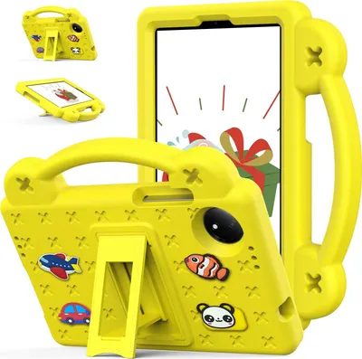 Produktbild von Schutzhülle für Xiaomi Redmi Pad SE 8.7" 4G 2024 Niedliche Hülle für Kinder, Stoßfest mit Griff und Ständer Gelb