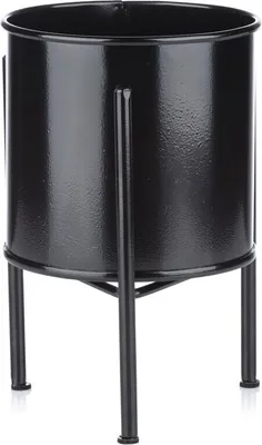 Produktbild von HowHomely dekorativer Übertopf mit dem Ständer aus Metall schwarz 19cm Loft-Stil