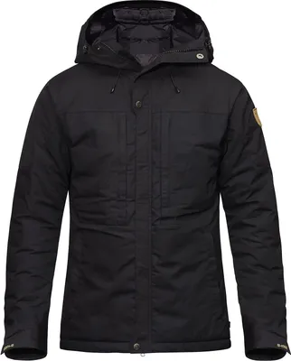 A black Fjällräven jacket is shown against a white background.