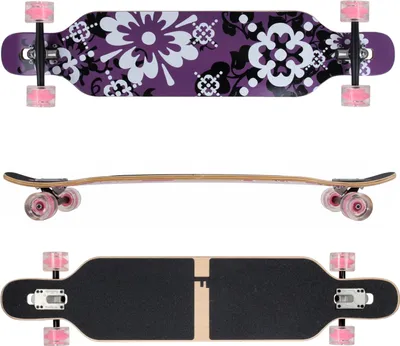 Produktbild von Design Lila Blume LED Ahornholz (Flex 1) FunTomia® Longboard - 2283-0721
