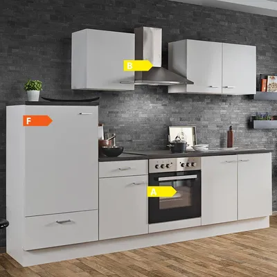 Produktbild von Küchenzeile White Classic inklusive E-Geräte, LIVERPOOL-87, Breite 270cm