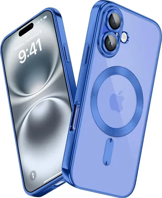 Produktbild von Handyhülle für iPhone 16 mit Magsafe und Kameraschutz, Magnetisch Ultra Dünn Klar Überzug Schutzhülle Blau