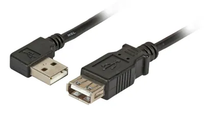 Produktbild von EFB USB2.0 Verlängerung A(gewinkelt)-A,St-Bu,1.0m,sw,Classic