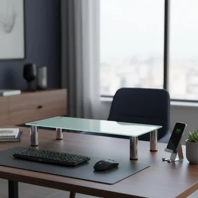 Produktbild von Monitorerhöhung Schreibtischaufsatz Monitorständer Bildschirm weiß 80x17x35cm