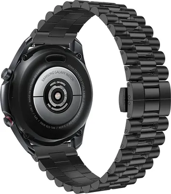 Produktbild von Strap-it Stahlarmband - Kompatibel mit Honor Magic Watch 2 Armband 46mm Ersatzarmband Edelstahl Smartwatch Hochwertiges Material Butterfly faltschließe für Armband Schwarz