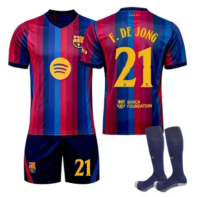 Zdjęcie produktu dla #21 F.DE.JONG Koszulka piłkarska na mecz domowy Barcelony (Liga Mistrzów) 26-27 dla dzieci i dorosłych ROZMIAR:M