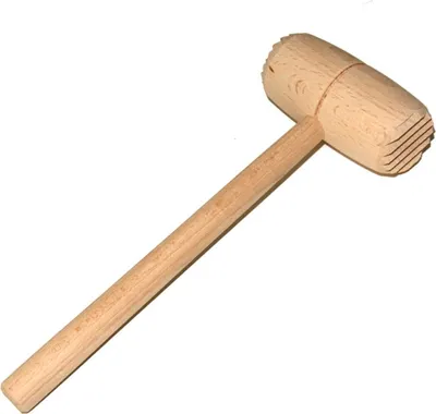 Produktbild von Fleischklopfer aus Holz rund 29 cm | Küchenstößel aus Holz | Hölzerner Hackhammer | Küchengerät zum Schlagen von Fleisch