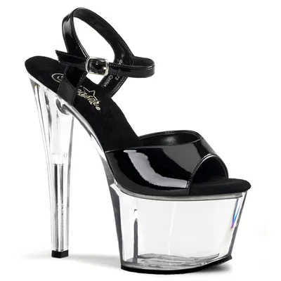 Produktbild von Pleaser USA - Extrem Plateau Sandaletten aus Lack Sky-309 schwarz klar Gr. 37,5