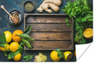 Produktbild von MuchoWow® Poster Obstkiste - Zitrone 60x40 cm - Schlafzimmerdekoration