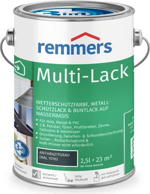 Produktbild von Remmers Multi-Lack 3in1 anthrazitgrau (RAL 7016) 2,5 l, Lackfarbe