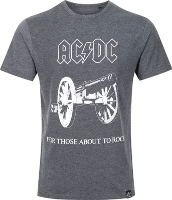 Produktbild von Recovered T-Shirt ACDC 'For Those About Rock' mit coolem Frontprint Charcoal XXL